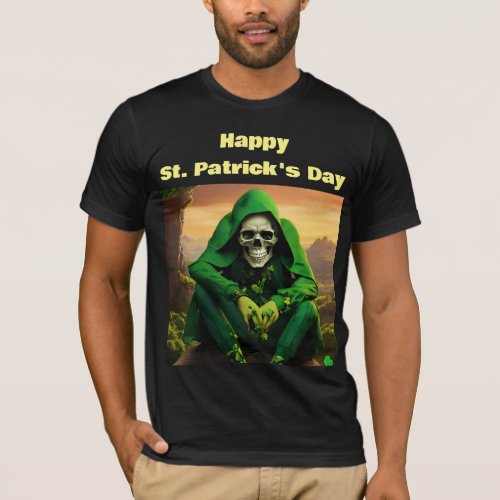St Patricks Day Skull Luck Life and Celebrate T_Shirt