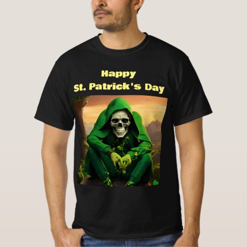St Patricks Day Skull Luck Life and Celebrate T_Shirt