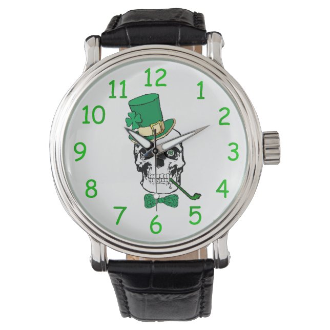 St. Patrick's Day Skull Watch (Front)