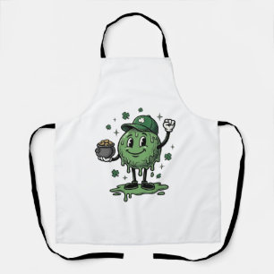 St Patricks Day Slime Mascot Vintage Vector Shirt_ Apron