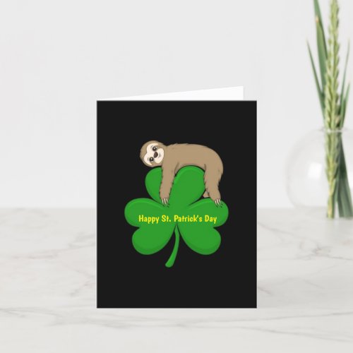 St Patricks Day Sloth holiday card