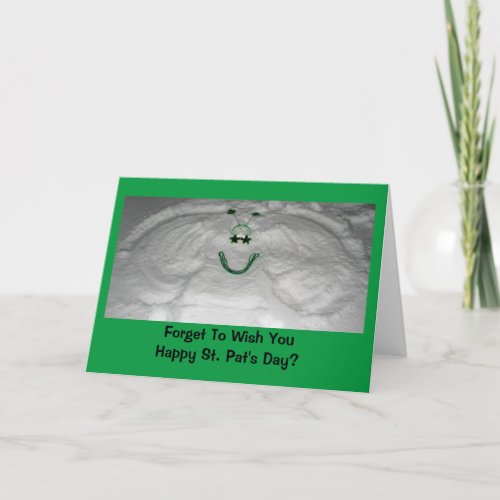 St Patricks Day Snow Angel Card