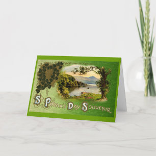 St Patrick's Day Souvenir Vintage Landscape Card