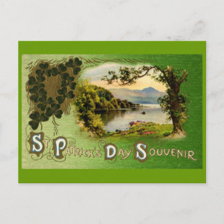 St Patrick's Day Souvenir Vintage Landscape Postcard