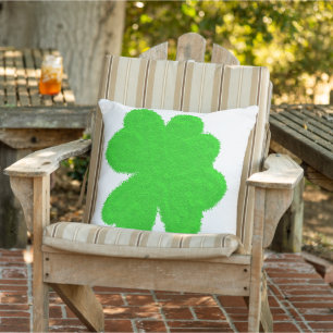 St. Patrick's Day sparkle shamrock lucky clover Outdoor Pillow