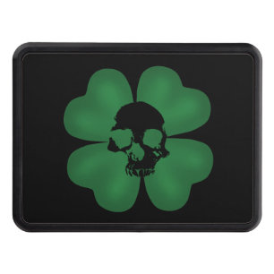 St Patricks Day spooky shamrock Tow Hitch Cover