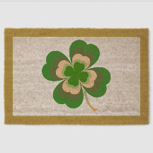 St Patrick's Day Spring Floral Clover Coir Mat