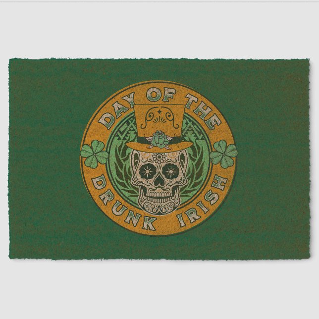 St Patrick's Day Spring Green Welcome Coir Mat (Front)