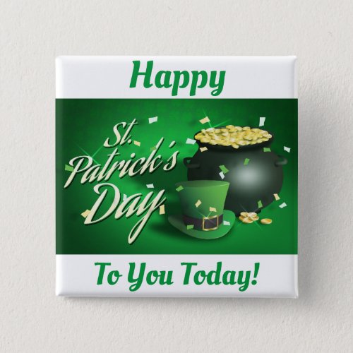 St Patricks Day Square Button