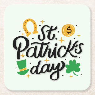 St Patricks Day Square Paper Coaster