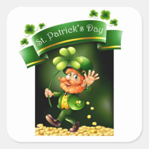 St Patrick's Day Square Sticker