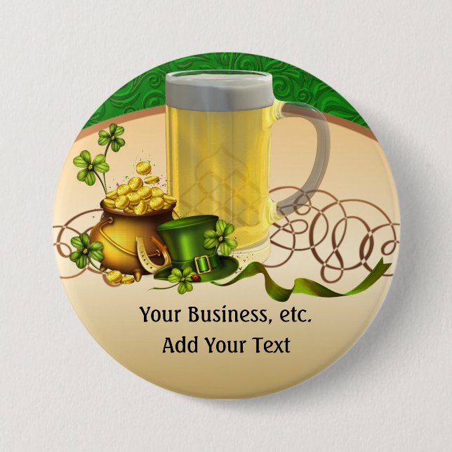 St. Patrick's Day - SRF Pinback Button (Front)