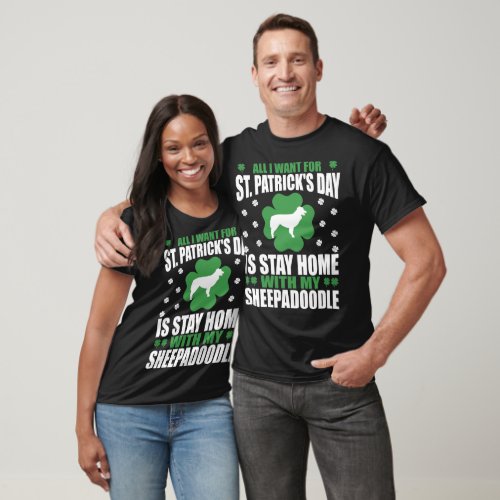 St Patricks Day Stay With Sheepadoodle Gift T_Shirt