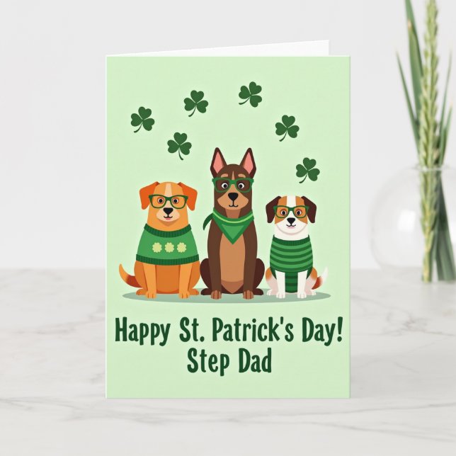 St Patricks Day Step Dad Card (Front)