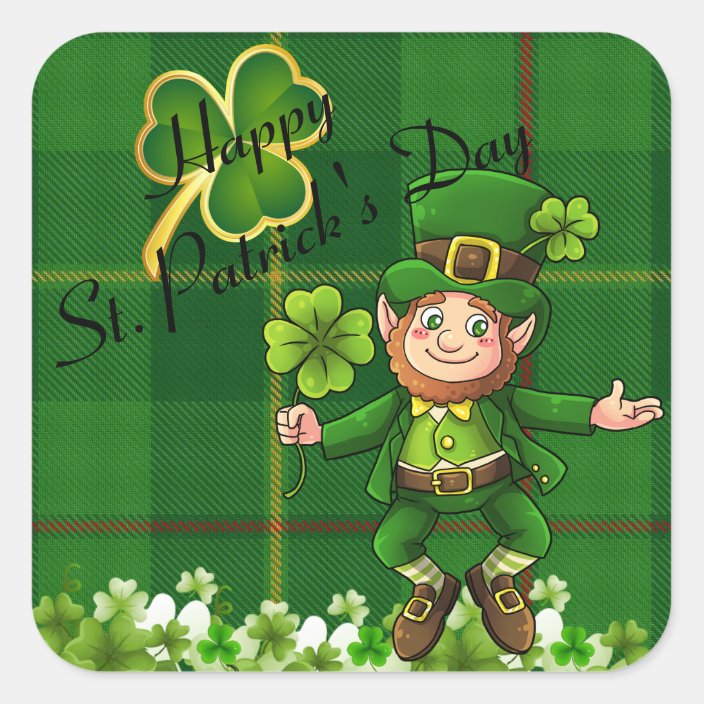 St. Patrick's Day Stickers Leprechaun Shamrocks | Zazzle.com