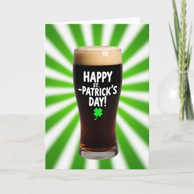 St Patricks Day Stout Beer Card (Front)
