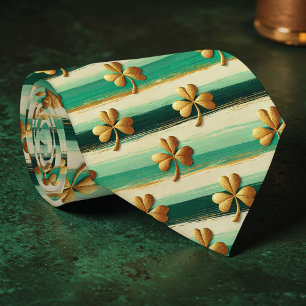 St. Patrick's Day Striped Custom Necktie