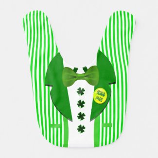 St. Patrick's Day Striped Jacket and Dress Shirt Baby Bib