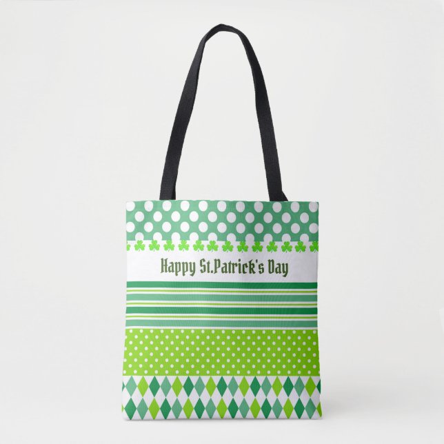 St. Patrick's Day Stripes Tote (Front)
