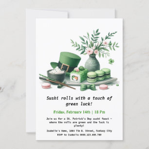St. Patrick's Day Sushi – Rollin' in the Green! Invitation