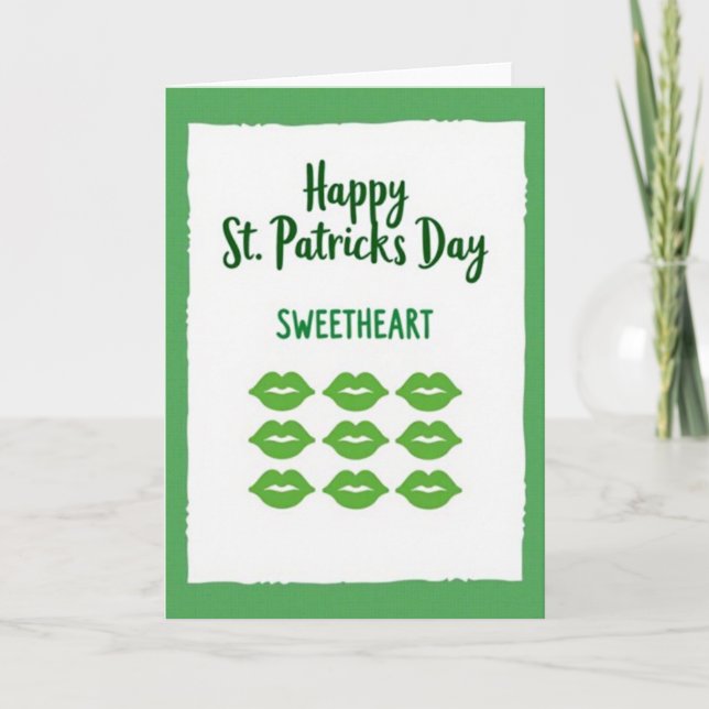 St Patricks Day Sweetheart Card (Front)