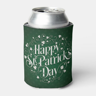 St. Patrick's Day - Swirled Word Art Can Cooler