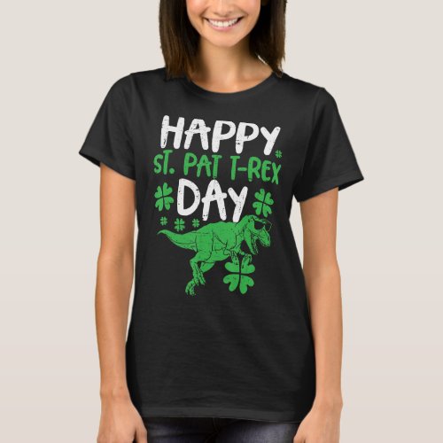 St Patricks Day T Rex  Happy Pat Rex Day Dinosaur T_Shirt