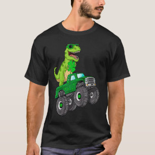 St Patricks Day T Rex Riding Monster Truck Dino To T-Shirt