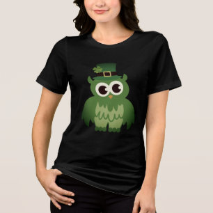 St Patrick's Day t shirt with green leprechaun owl