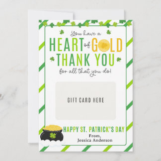St. Patrick's Day Teacher Appreciation Gift Card