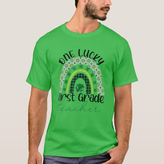 St Patricks Day Teacher One Lucky 1St Grade Teache T-Shirt (Front)
