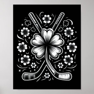 St Patricks Day Tee Shamrock Shirt Hockey St Patri Poster