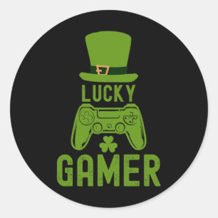 St Patricks Day Tee Shamrock St Patrick Lucky Game Classic Round Sticker