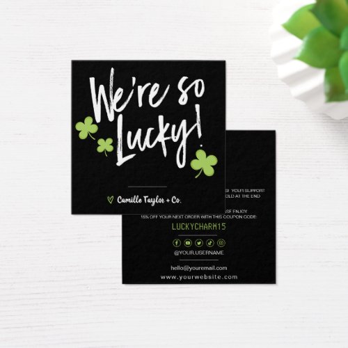 St Patricks Day Thank You  Discount Code Card 