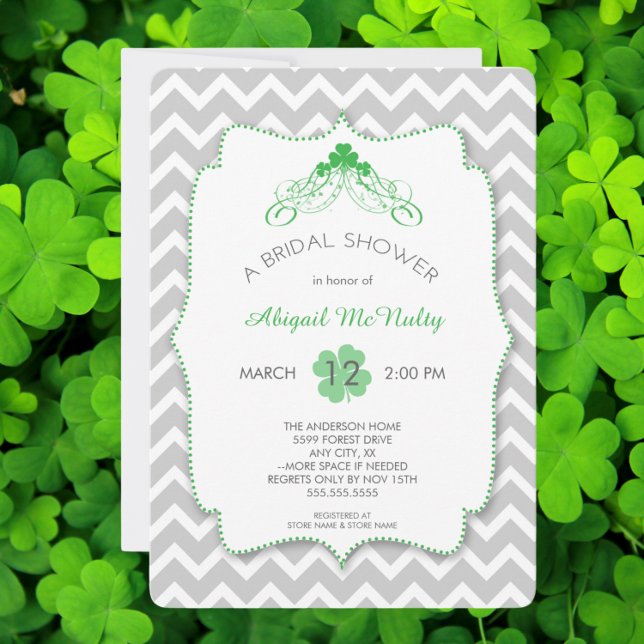 St Patrick's Day theme Bridal Shower Irish Invites