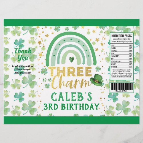 St Patricks Day Three is a Charm Chip Bag Wrapper
