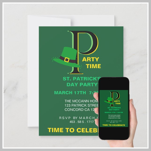 St. Patrick's Day Time to Celebrate Invitation (Creator Uploaded)