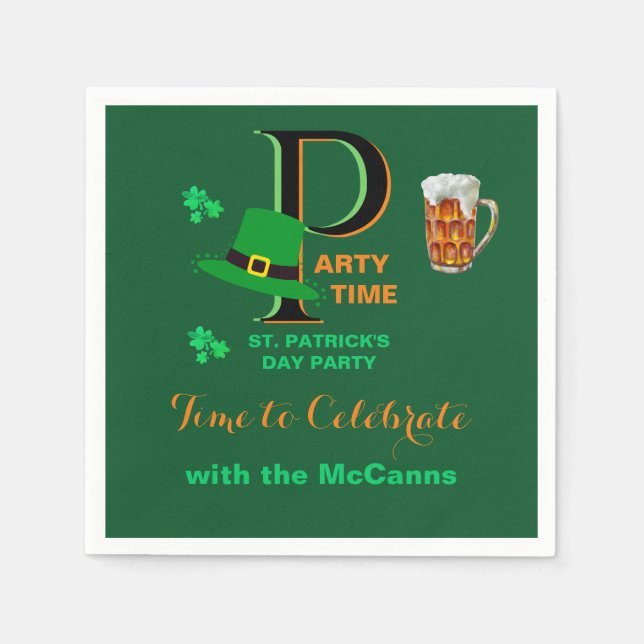 St. Patrick's Day Time to Celebrate    Napkins (Front)