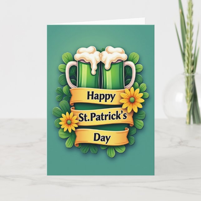 St Patricks Day Toast Card (Front)