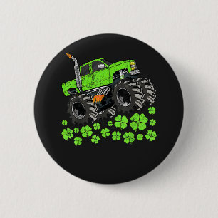 St Patricks Day Toddler Lucky Monster Truck Button