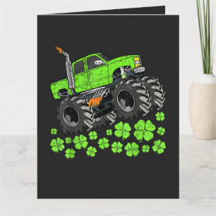 St Patricks Day Toddler Lucky Monster Truck Thank You Card