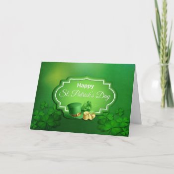 St. Patrick's Day Top Hat & Coins - Customize Card by steelmoment at Zazzle