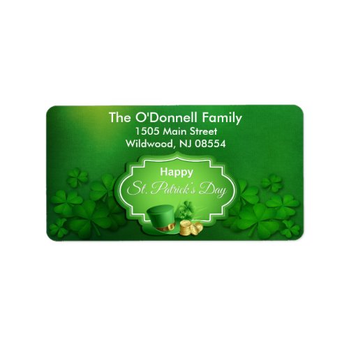 St Patricks Day Top Hat  Coins _ Customize Label