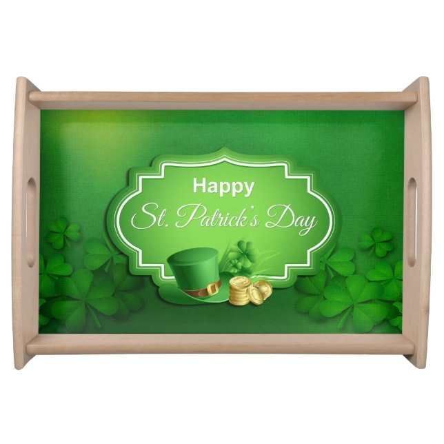 St. Patrick's Day Top Hat & Coins Serving Tray (Front)