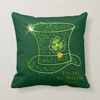 St. Patrick's Day Top Hat & Coins Throw Pillow