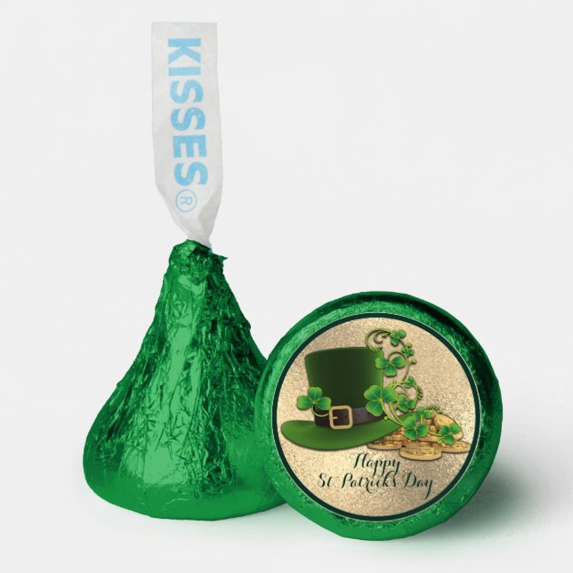 St. Patrick's Day Top Hat Gold Hershey®'s Kisses® (Front)