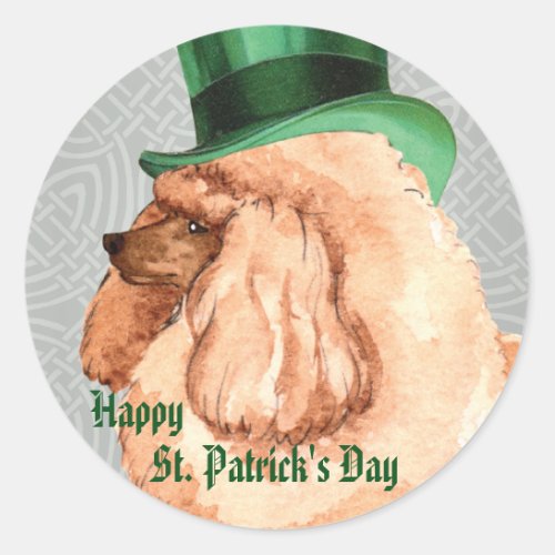 St Patricks Day Toy Poodle Classic Round Sticker