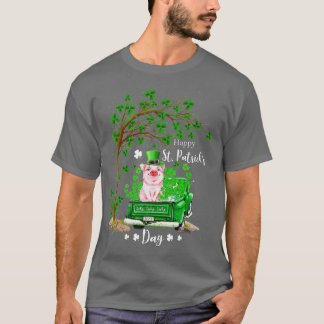 St Patricks Day Truck Pig Family Shamrock Clover B T-Shirt