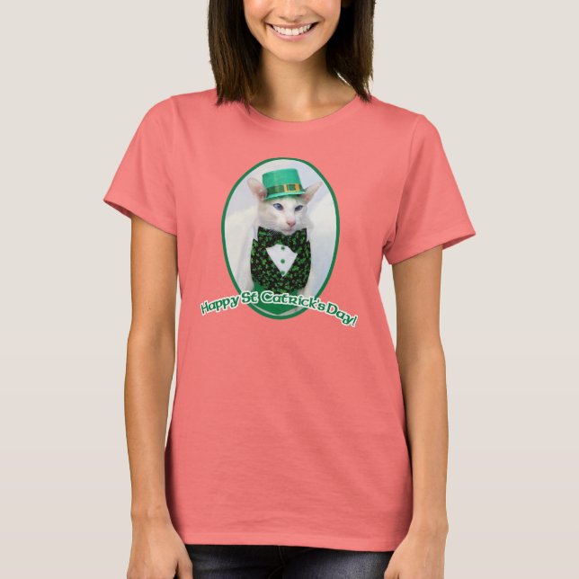 St Patricks Day Tshirt by Skeezix McCat (Front)