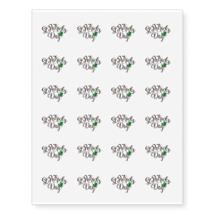 St. Patrick's Day Typography. Leprechaun Hat. Temporary Tattoos